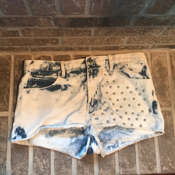 Forever 21 Pants - Acid-washed studded shorts
